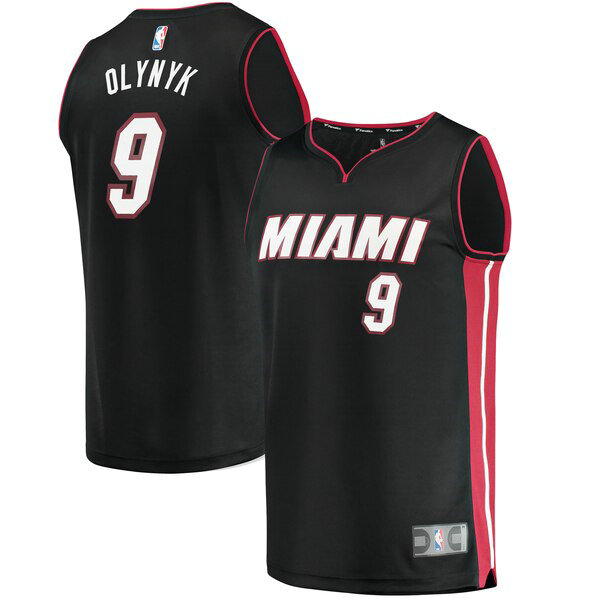 Maillot Miami Heat Homme Kelly Olynyk 9 Icon Edition Noir